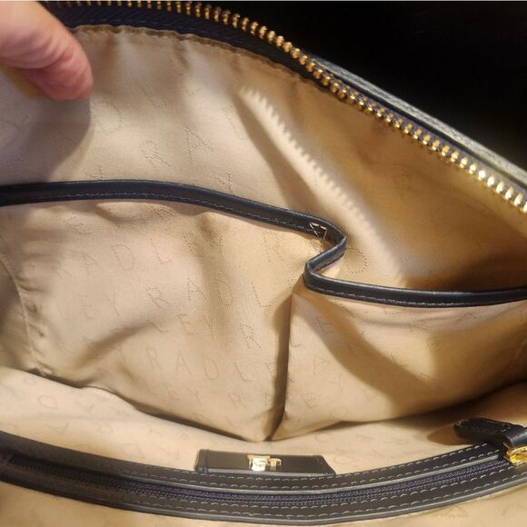 Radley London "Liverpool" Navy Blue  Leather Satchel/Crossbody Bag Ret.$348 - Picture 7 of 15